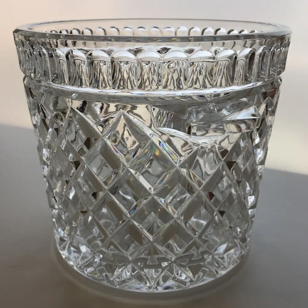 Bohemia Genuine Crystal Criss Cross Diamond Ice Bucket Tab Handles